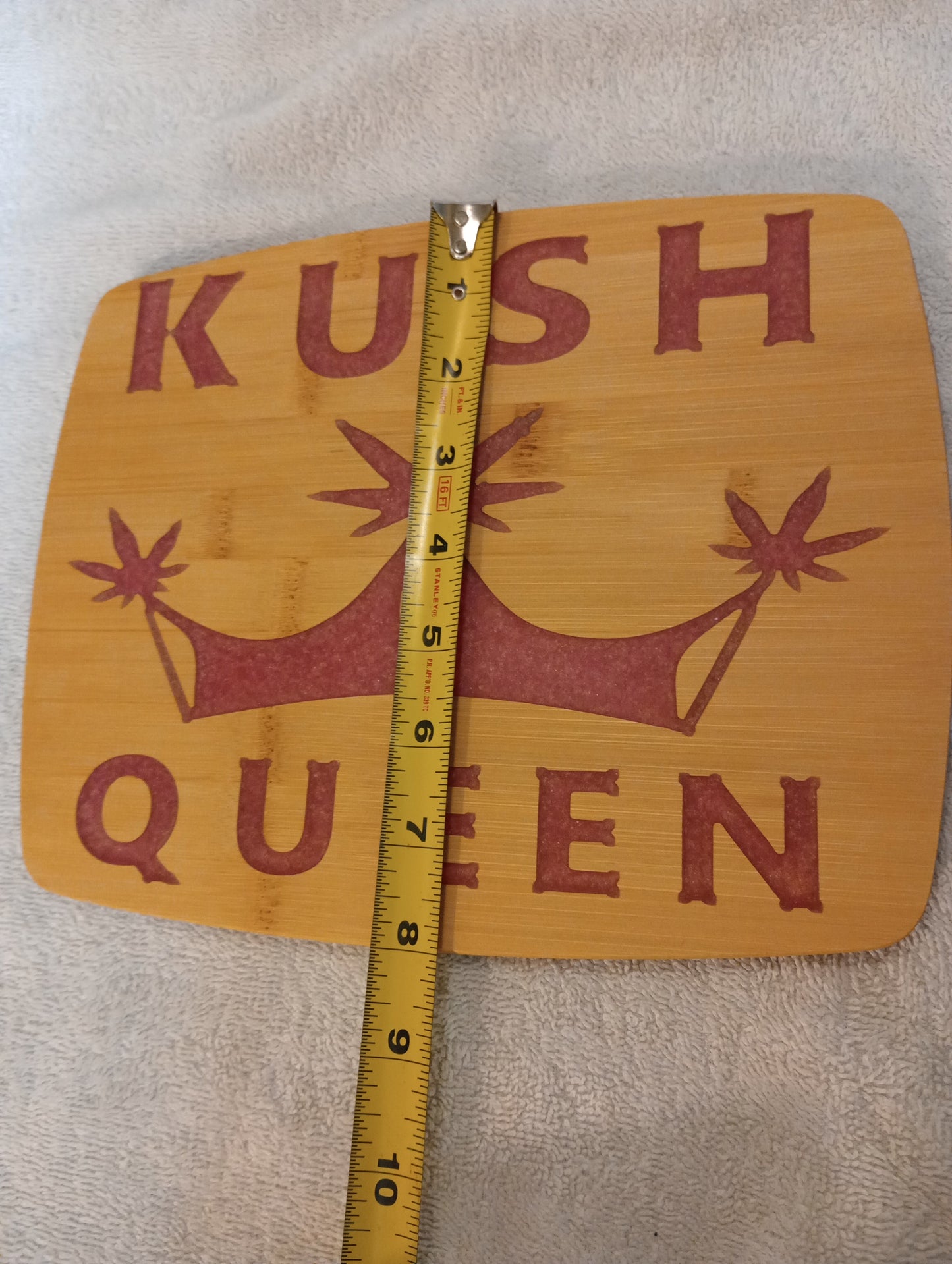 Kush Queen - Bamboo cutting board with food grade epoxy inlays - Rolling tray - Medium