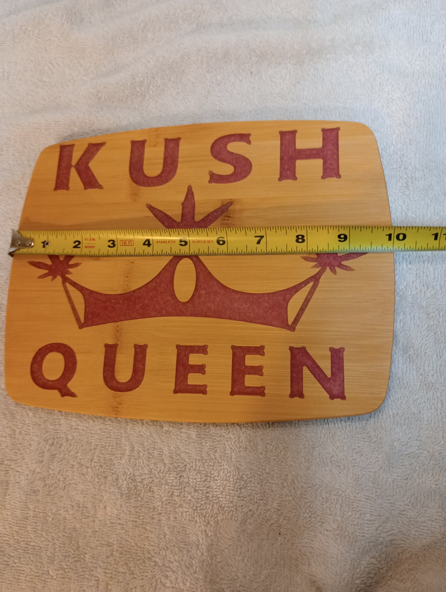 Kush Queen - Bamboo cutting board with food grade epoxy inlays - Rolling tray - Medium