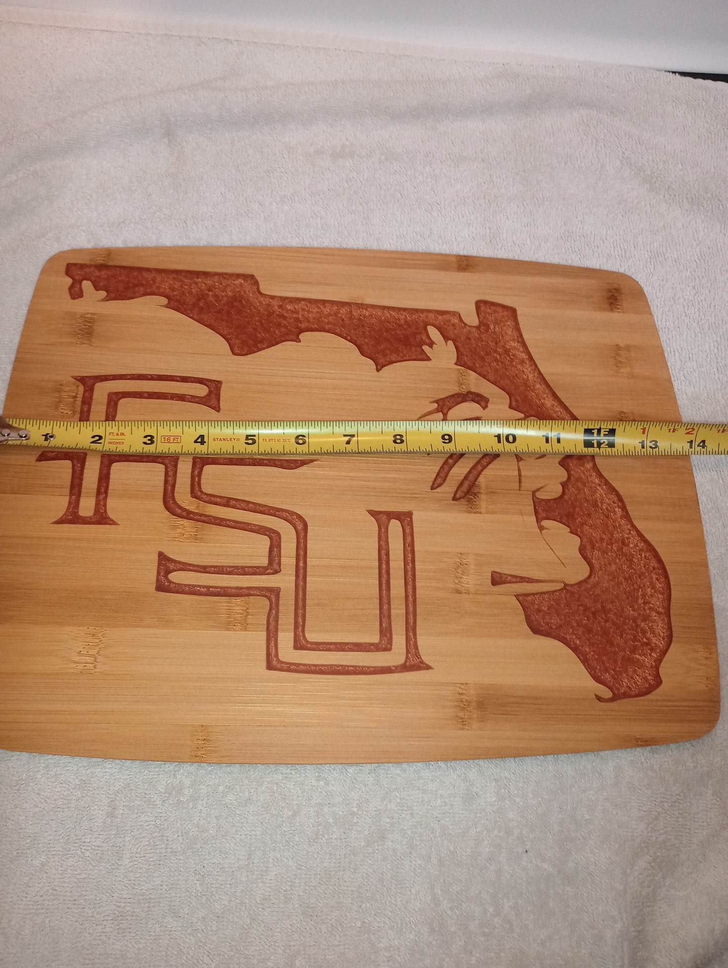 Bamboo cutting board with food grade epoxy inlays - FSU