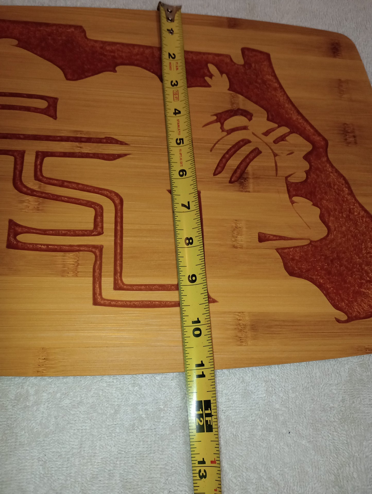 Bamboo cutting board with food grade epoxy inlays - FSU