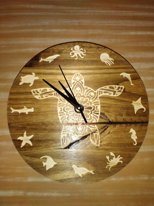 Tribal turtle analog clock