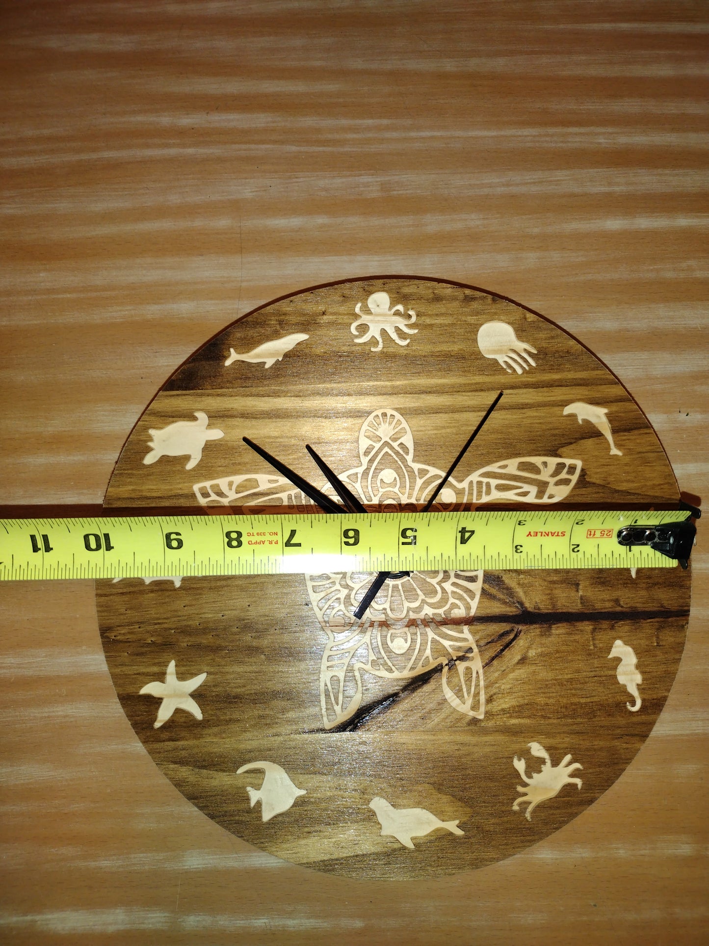 Tribal turtle analog clock