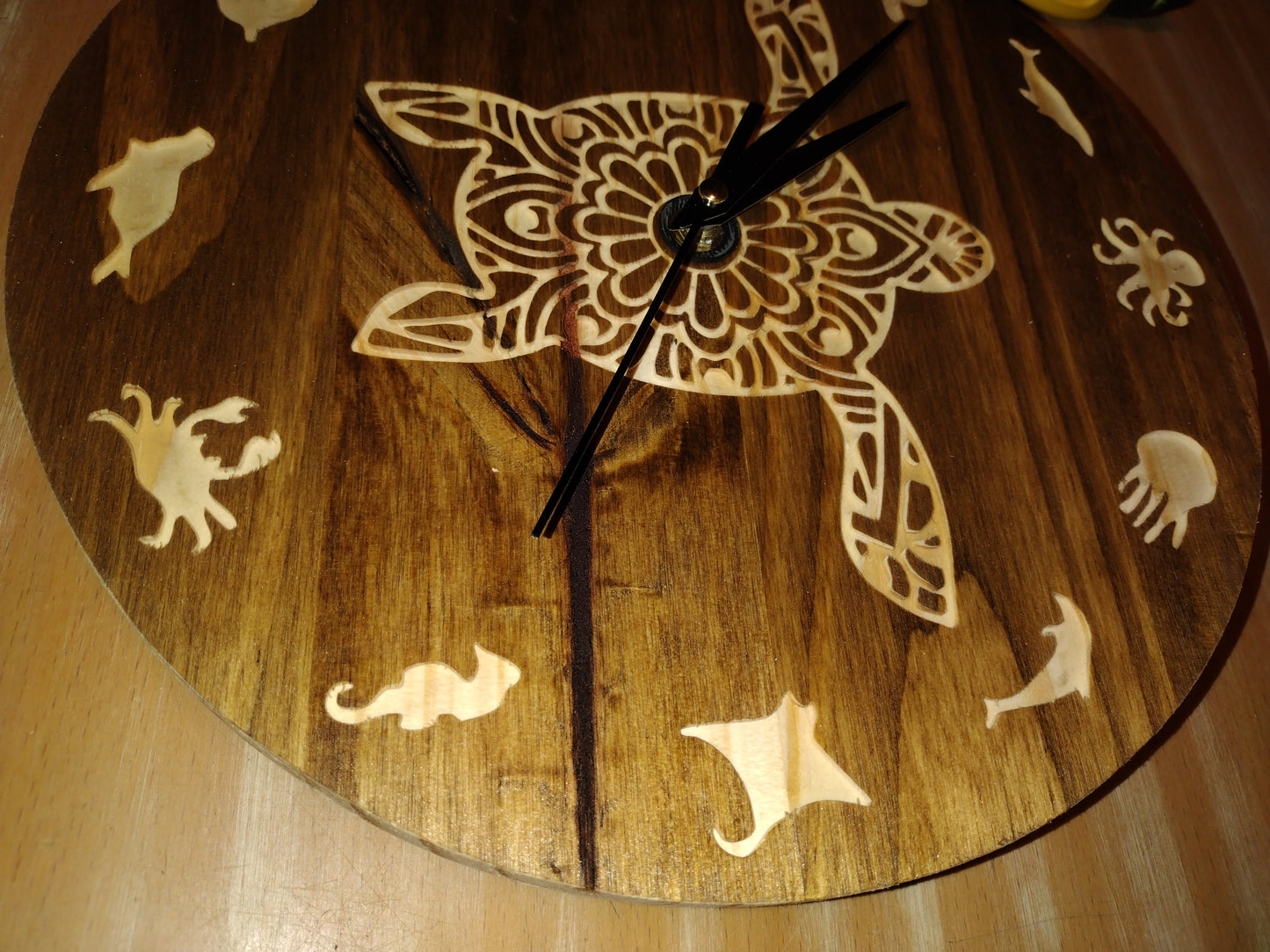 Tribal turtle analog clock