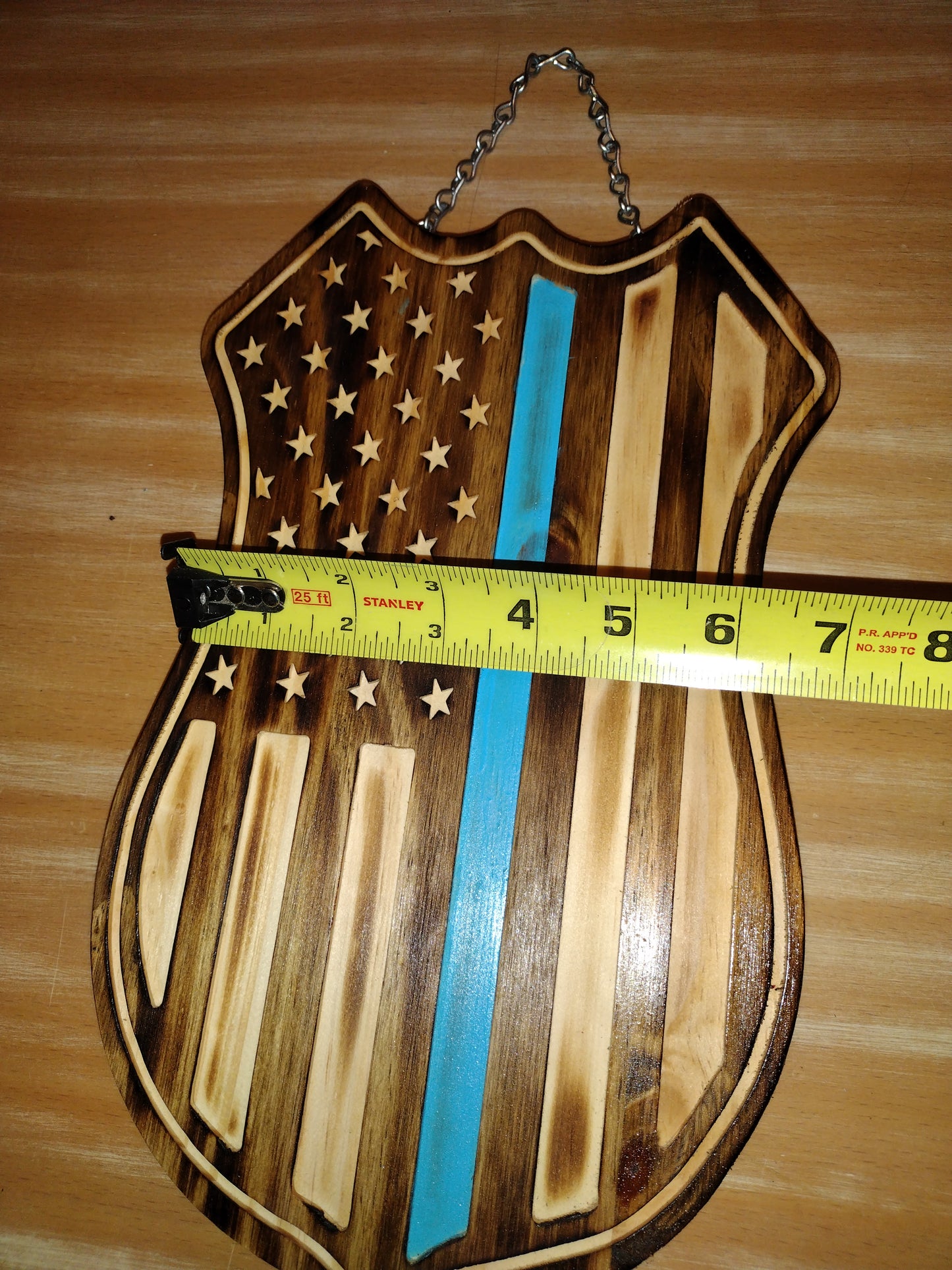 Blue line American flag shield