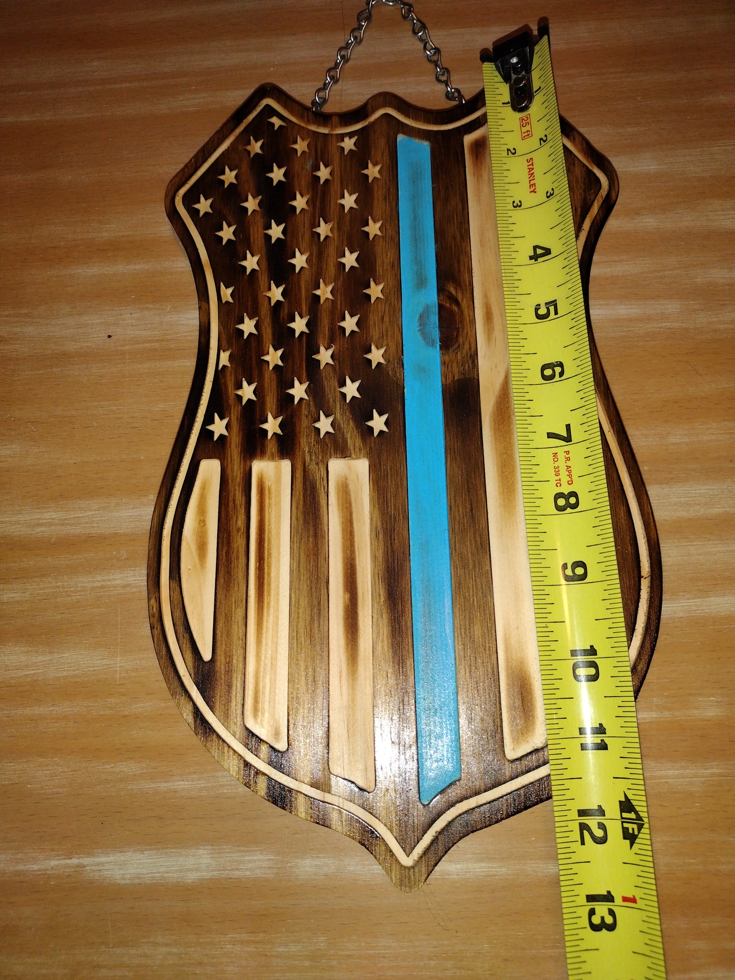 Blue line American flag shield