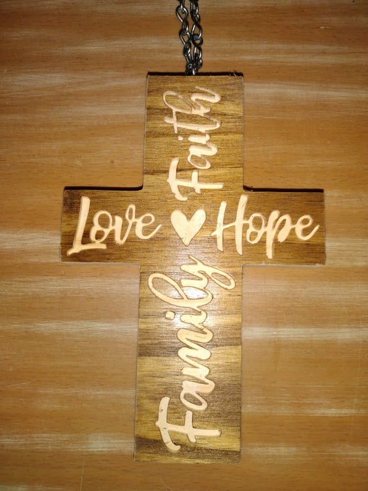 Hope faith love family cross